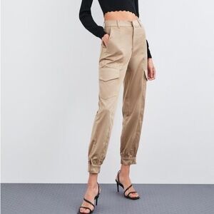 Zara Tan Cargo Pants L